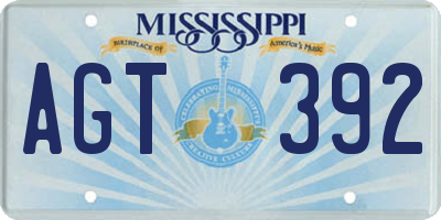 MS license plate AGT392