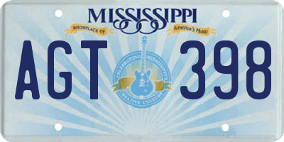 MS license plate AGT398