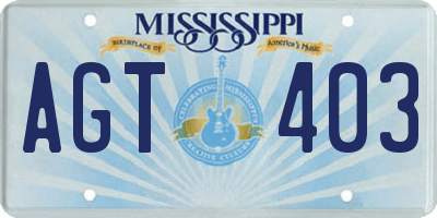 MS license plate AGT403