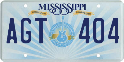MS license plate AGT404