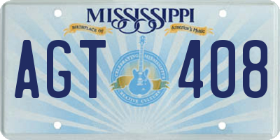 MS license plate AGT408