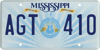 MS license plate AGT410