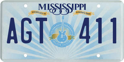 MS license plate AGT411