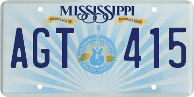 MS license plate AGT415