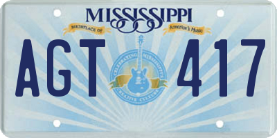 MS license plate AGT417