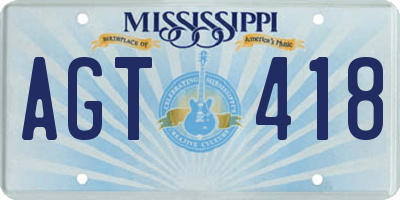 MS license plate AGT418