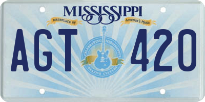 MS license plate AGT420