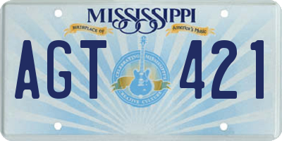 MS license plate AGT421
