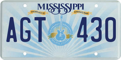 MS license plate AGT430