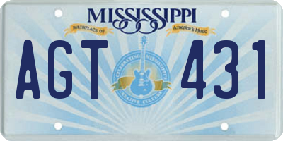 MS license plate AGT431