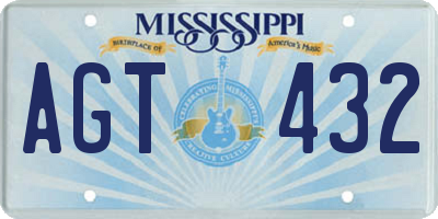 MS license plate AGT432