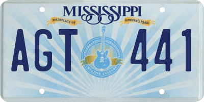 MS license plate AGT441