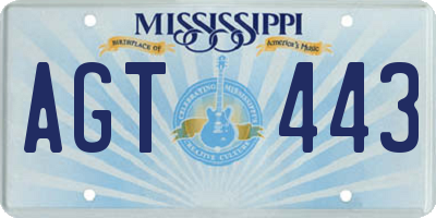 MS license plate AGT443