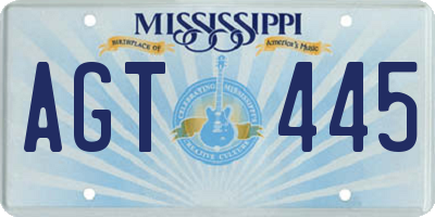 MS license plate AGT445