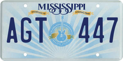 MS license plate AGT447