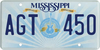 MS license plate AGT450