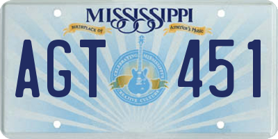 MS license plate AGT451