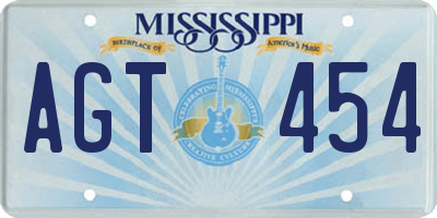MS license plate AGT454