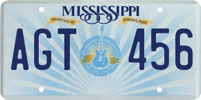MS license plate AGT456