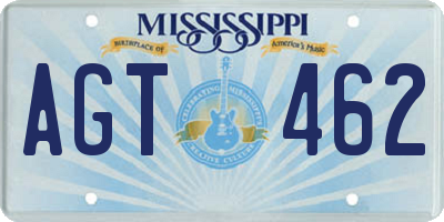 MS license plate AGT462