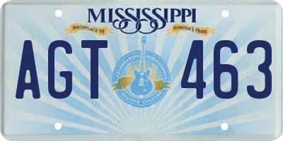 MS license plate AGT463
