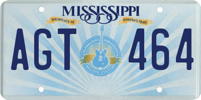 MS license plate AGT464