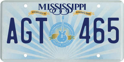 MS license plate AGT465