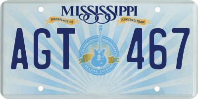 MS license plate AGT467