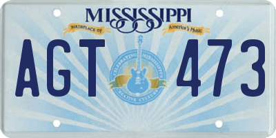 MS license plate AGT473