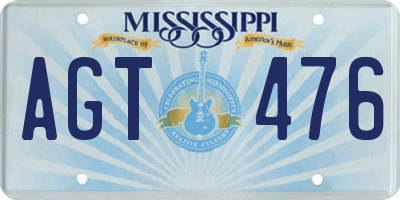 MS license plate AGT476