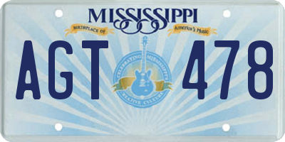 MS license plate AGT478