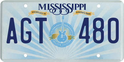 MS license plate AGT480