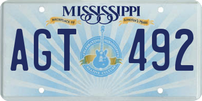 MS license plate AGT492