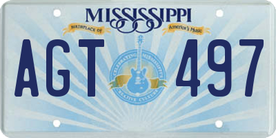 MS license plate AGT497