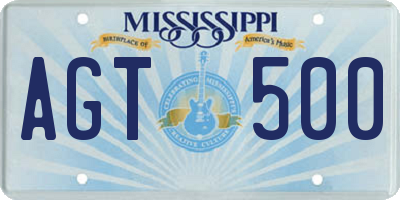 MS license plate AGT500