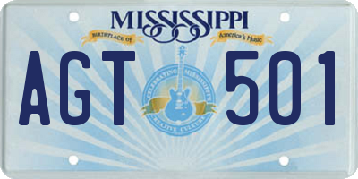 MS license plate AGT501