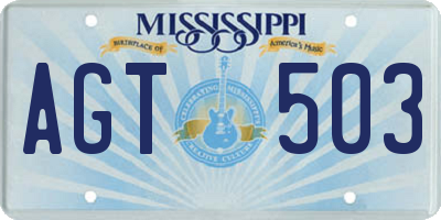 MS license plate AGT503