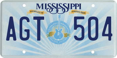 MS license plate AGT504