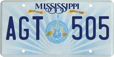 MS license plate AGT505