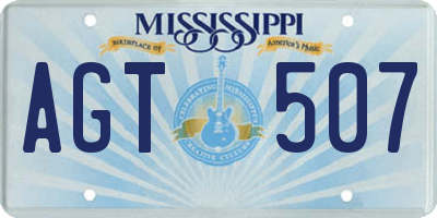 MS license plate AGT507
