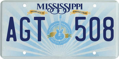 MS license plate AGT508