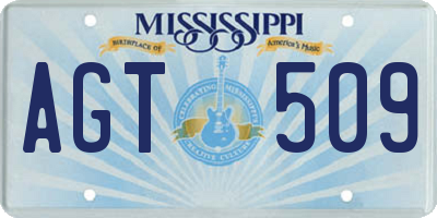 MS license plate AGT509