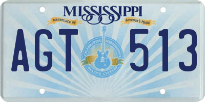 MS license plate AGT513