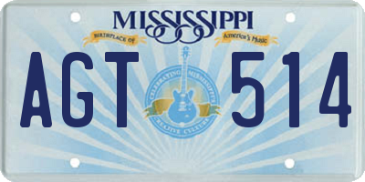 MS license plate AGT514