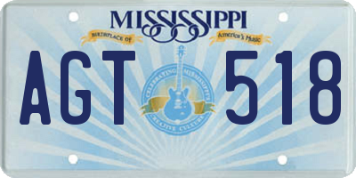 MS license plate AGT518