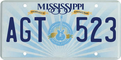MS license plate AGT523
