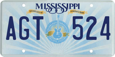 MS license plate AGT524