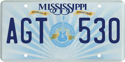 MS license plate AGT530