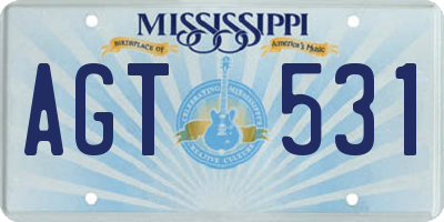 MS license plate AGT531