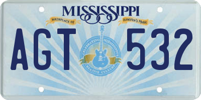 MS license plate AGT532